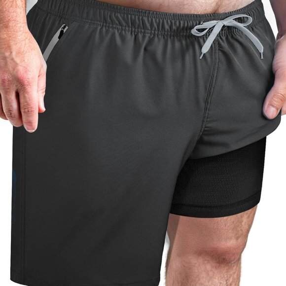 Men's Big & Tall Swim Trunks - Quick Dry Board Shorts with Compression Liner & Z